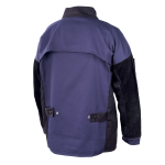 FR Cotton and leather hybrd jacket, Navy & black